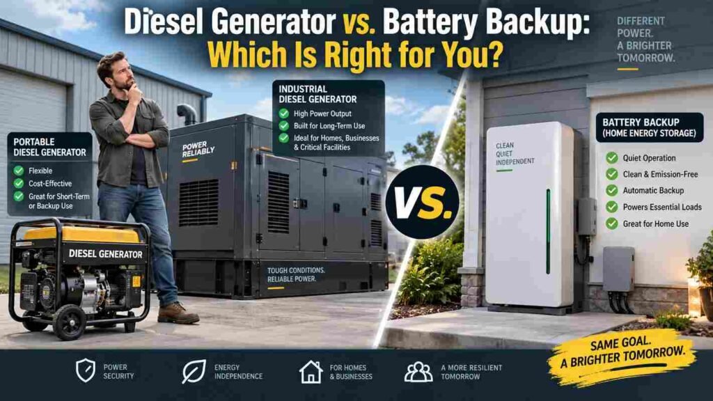 Diesel Generator vs. Battery Backup: Which Is Right for You?