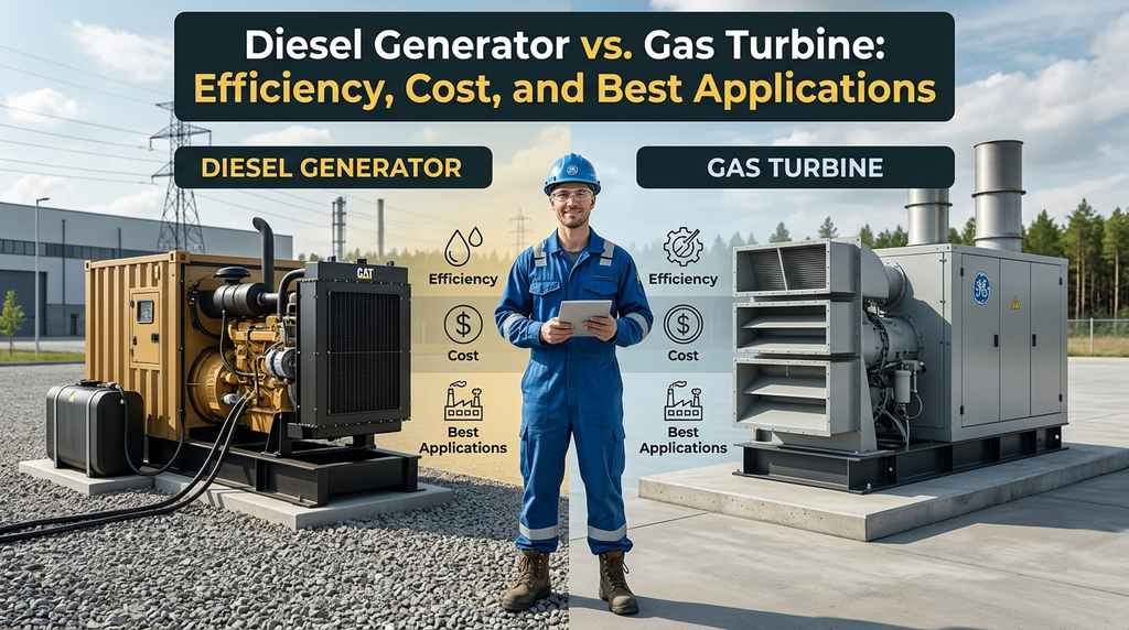 Diesel Generator vs. Gas Turbine: Efficiency, Cost, and Best Applications